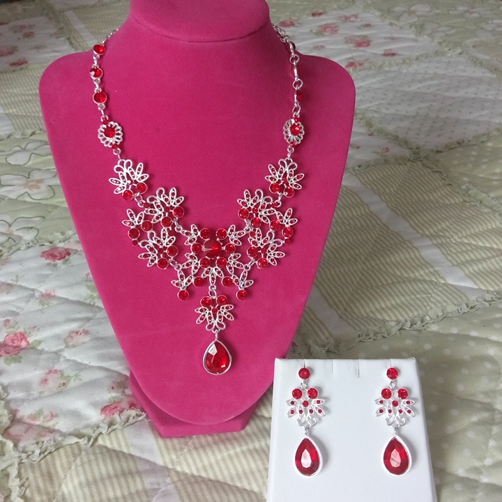 Ruby Red .925 Silver Set